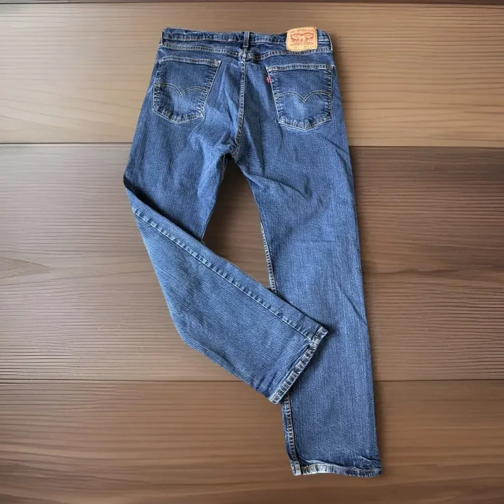 Vintage Levi's 505 Straight Leg Jeans Men's 36x32 Blue Denim Americana Western